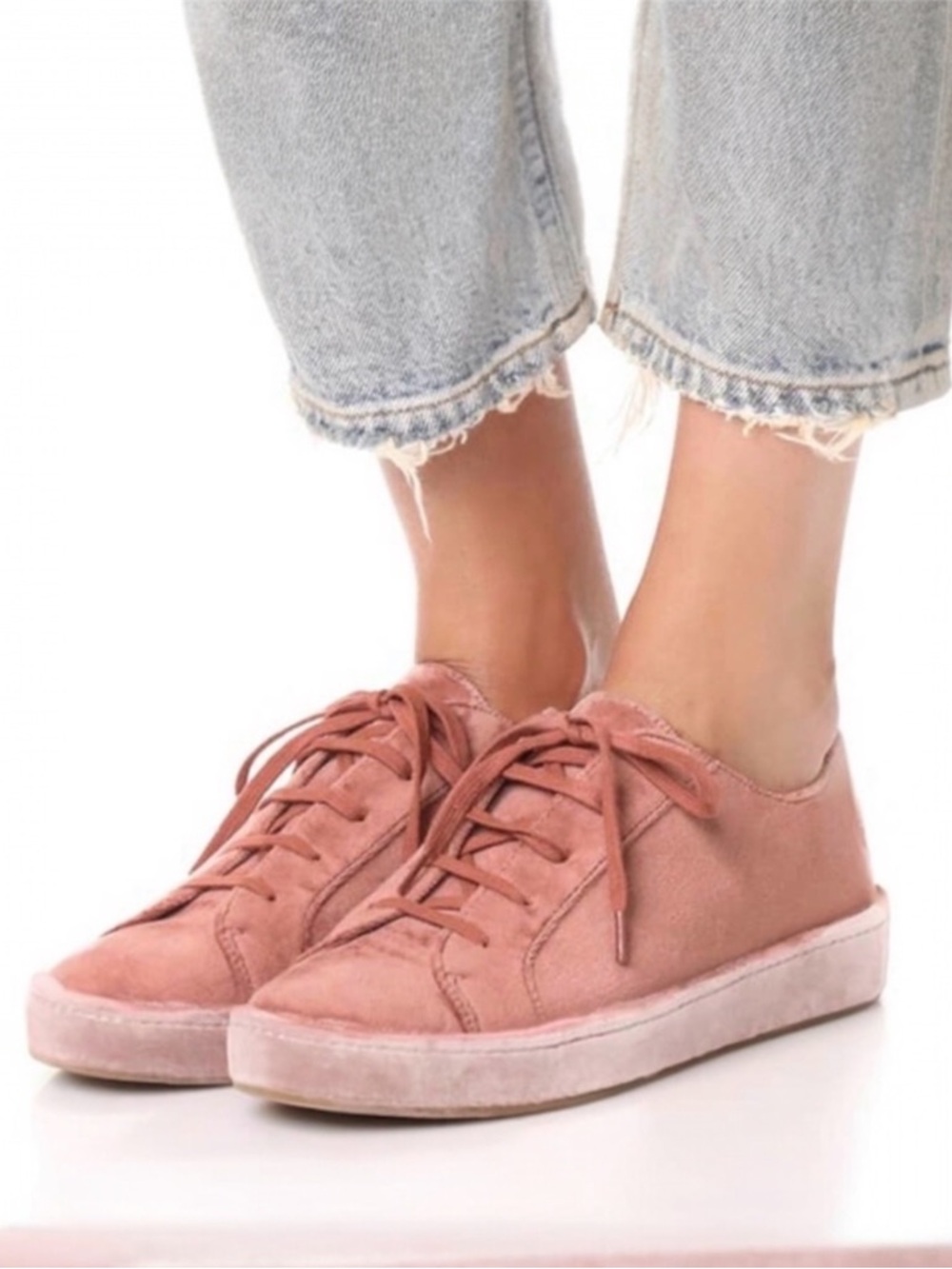 Joie Daryl Mauve Pink Velvet Sneaker Size EU 36 1/2